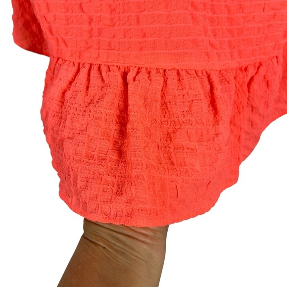 LILLY PULITZER Bright Coral Pink Camisole Tank Top Sunray Seersucker Size Medium - Picture 6 of 9